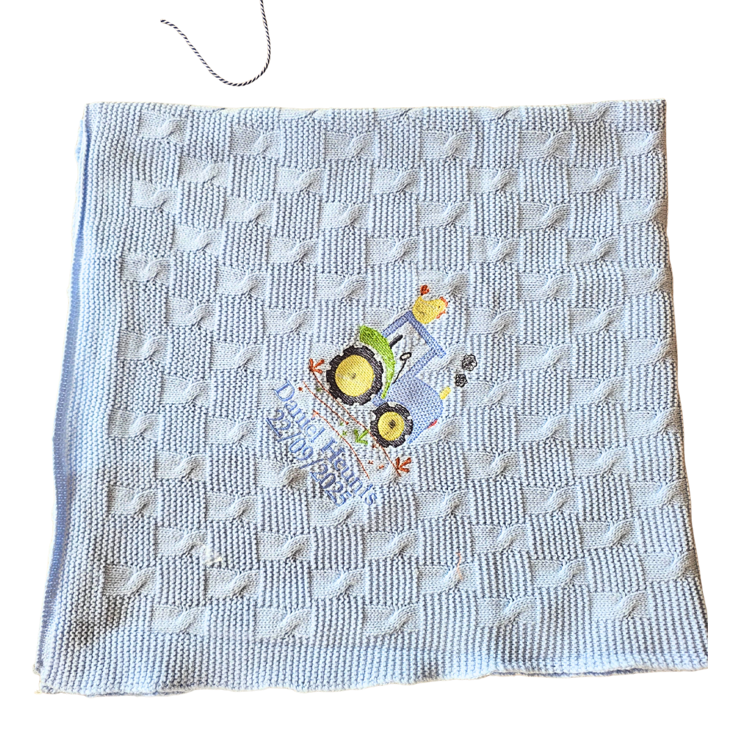 Personalised Knitted Blanket - Farm Theme