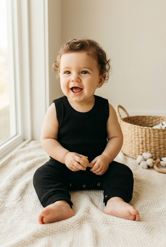100% Cotton Blank Sleeveless Baby Romper - Little Lumps