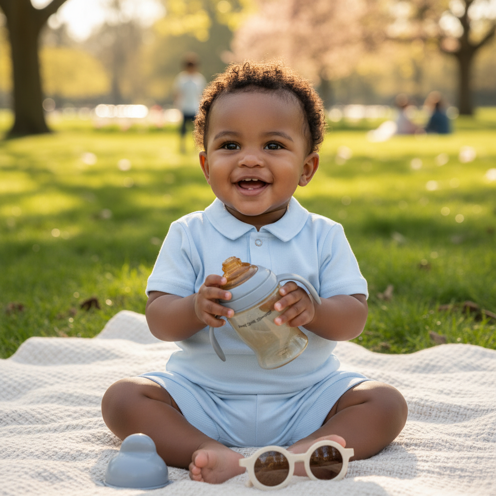 Little boy blue Tab Collar T-shirt and shorts Set