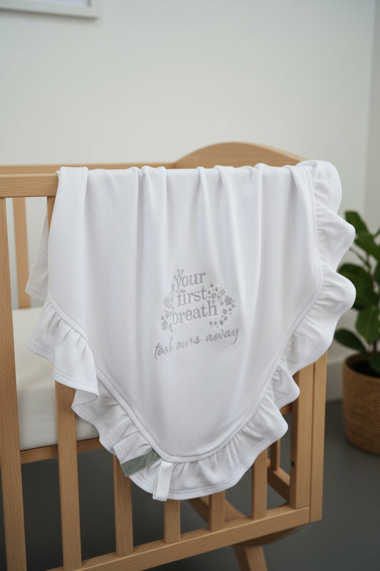 white breathe swaddle blanket