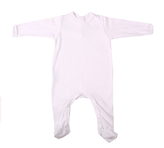2-Pack Back-Fastening White Blank Babygros Made From 100% Cotton - Little Lumps