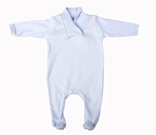 Blue Crossover Neck Babygro