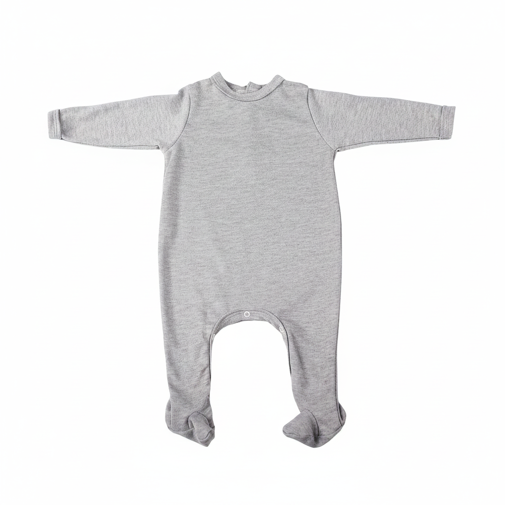 2-Pack Back-Fastening Grey Blank Babygros Made From 100% Cotton - Little Lumps