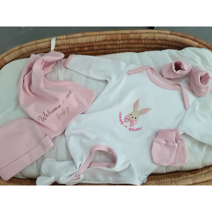 Embroidered Bunny Babygro