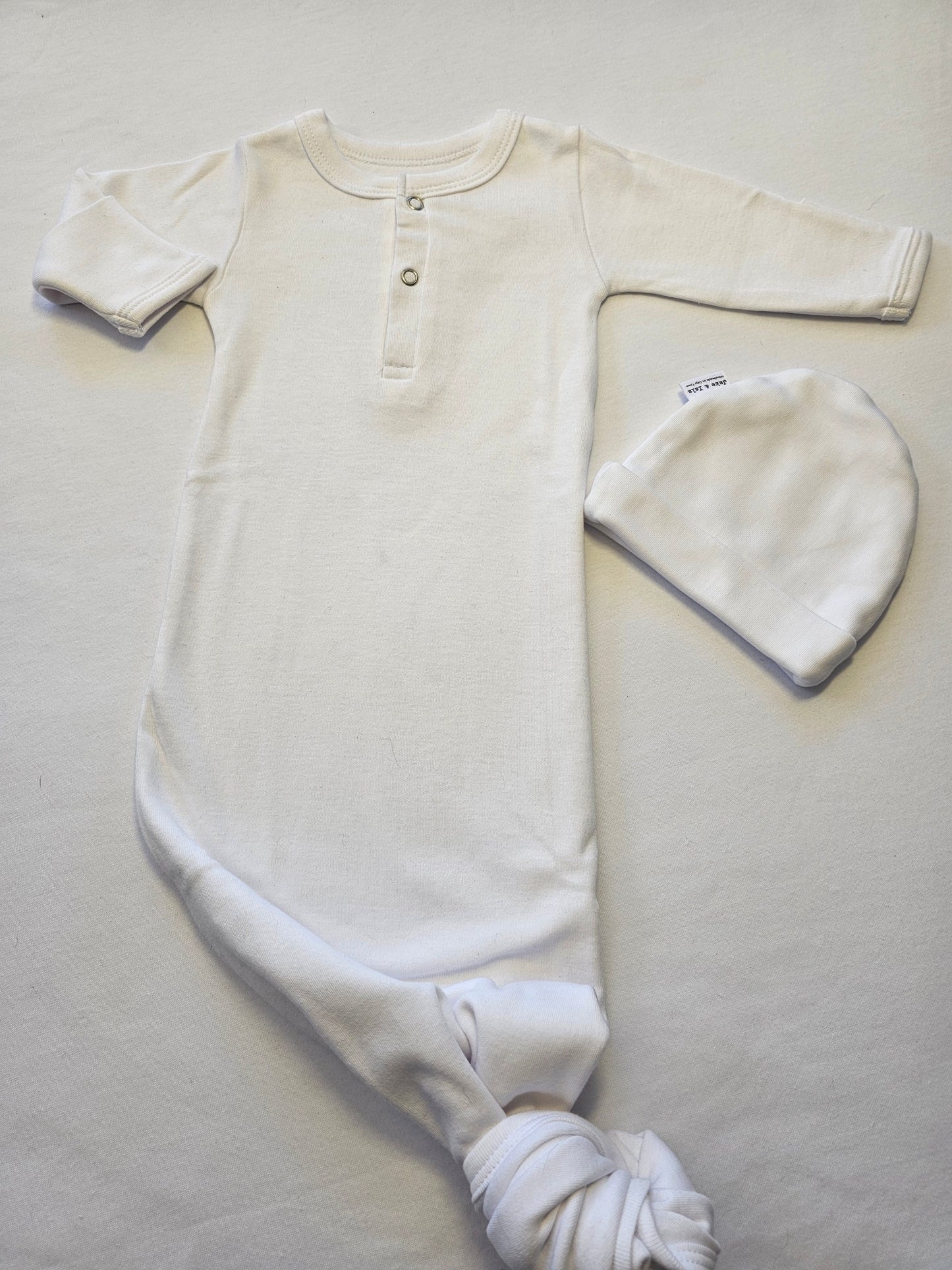 Personalised Knotted Sleep Onesie and Beanie Set