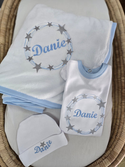 Personalised Embroidered Star 3 piece set