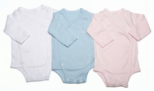 2-Pack Long-Sleeved Crossover Button-Up Onesies Mixed Colours - Little Lumps