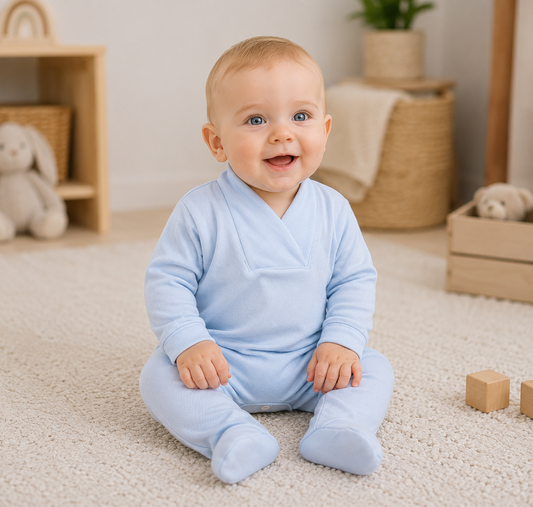 Blank Babygro With Crossover Collar