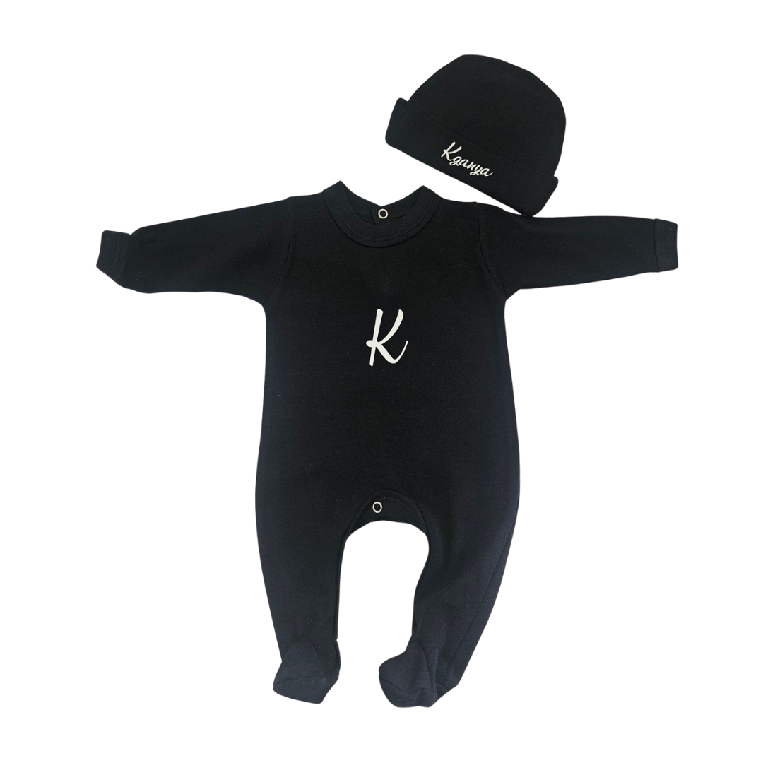 Personalised Minimalistic Babygro with printed Initial - Little Lumps