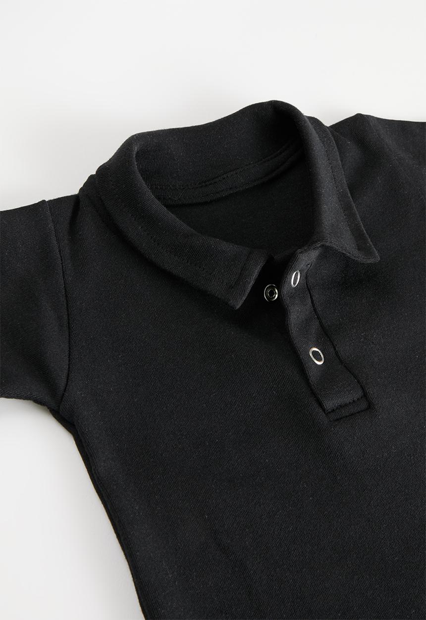 Black tab collar t - shirt