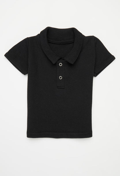 Front view of baby tab collat t-shirt for baby
