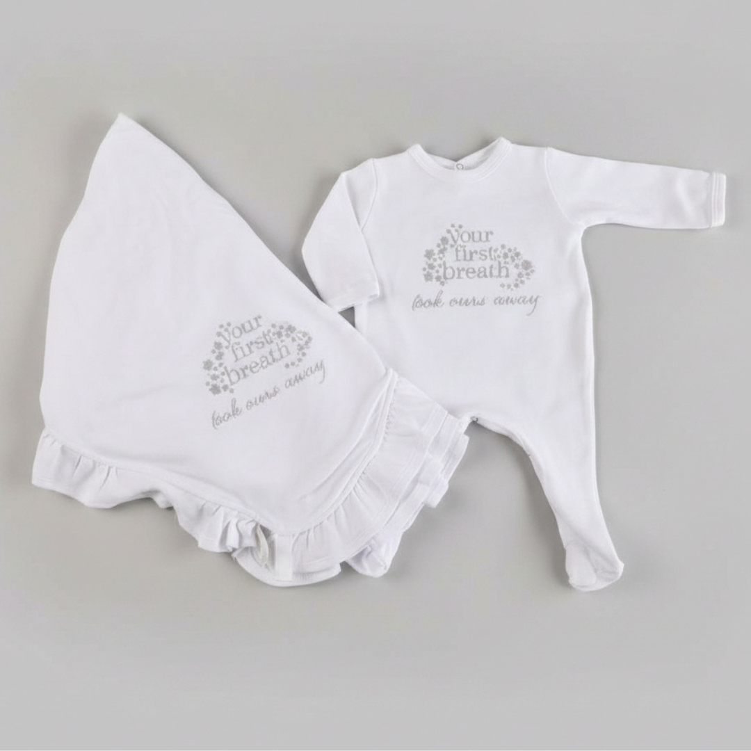 Your First Breath Embroidered Newborn Gift Set