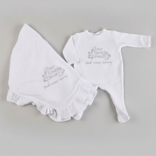 Your First Breath Embroidered Newborn Gift Set