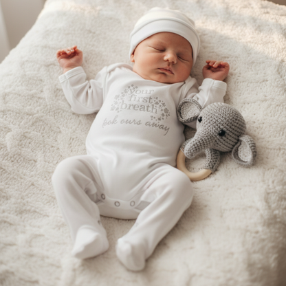 Your First Breath Embroidered Newborn Gift Set