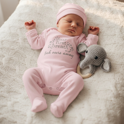 Your First Breath Embroidered Newborn Gift Set