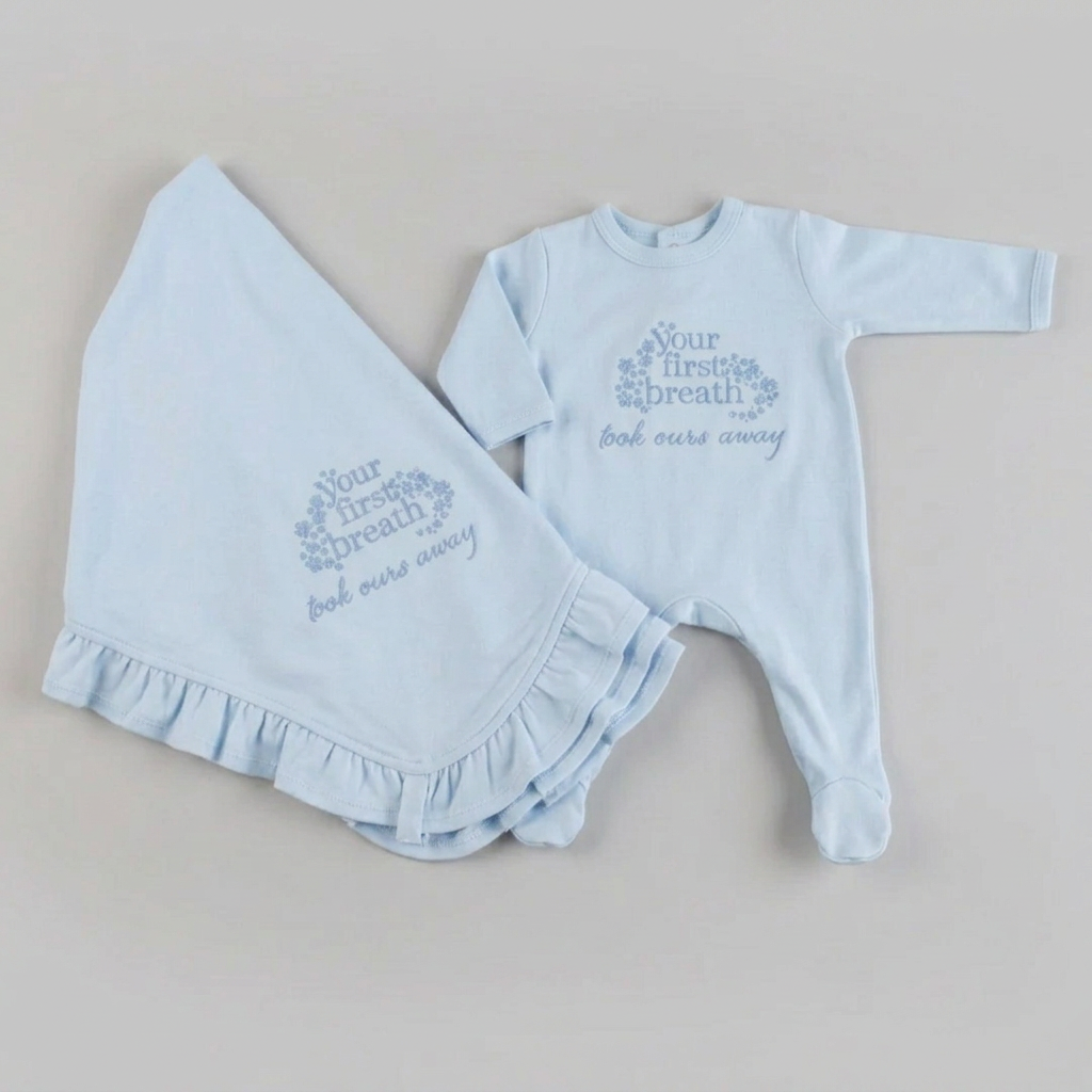 Blue first breath baby set
