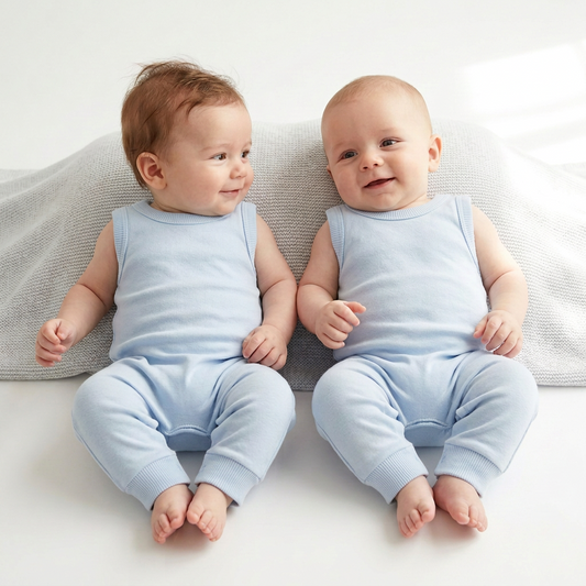2-Pack 100% Cotton Blank Sleeveless Rompers