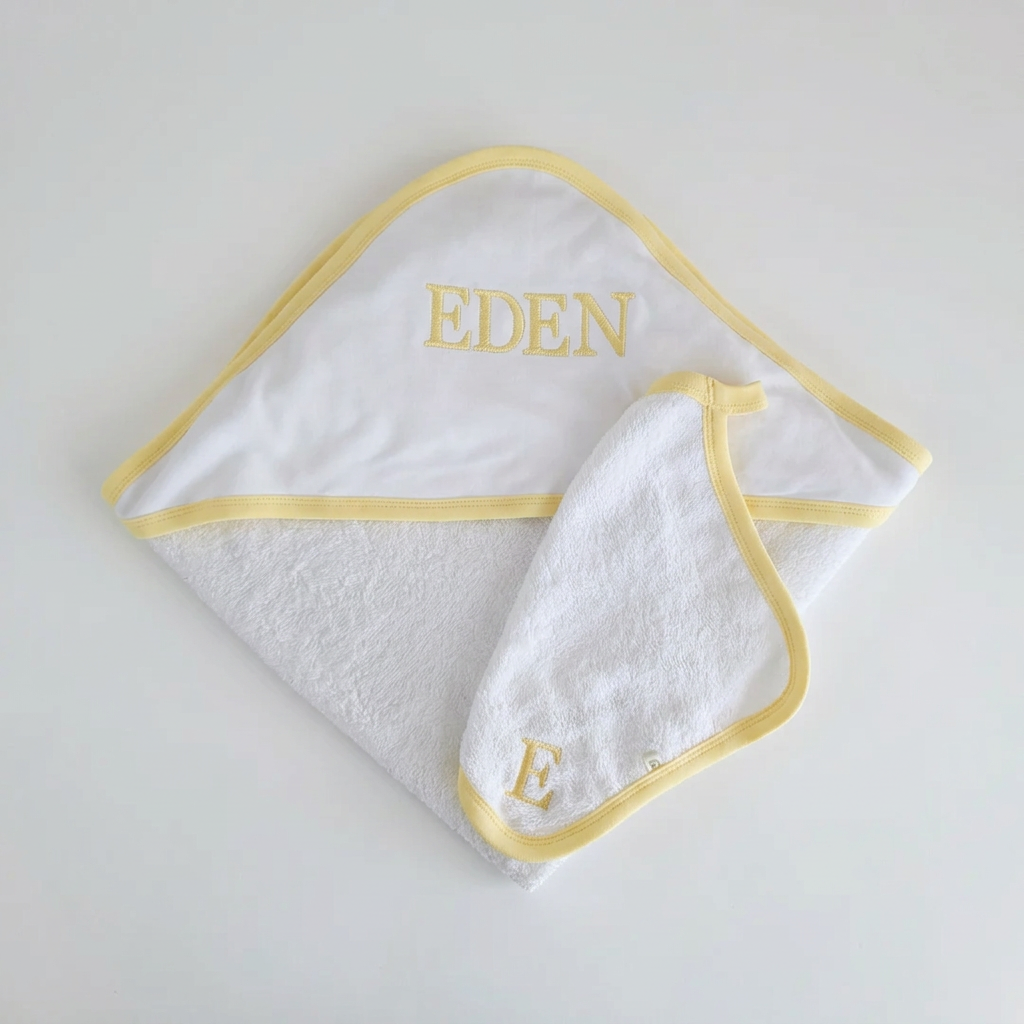 Personalised_Bath_Towel_Set yellow