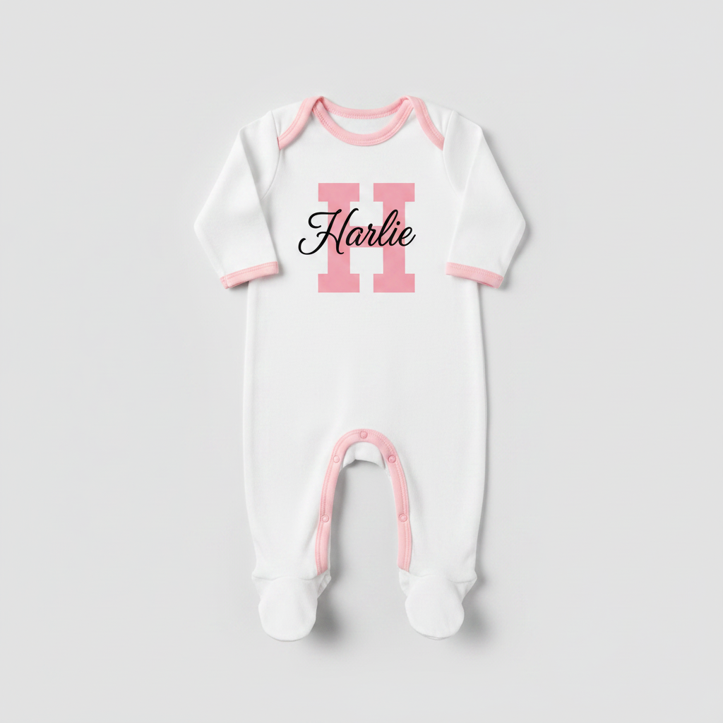 Personalised_envelope_babygro in pink