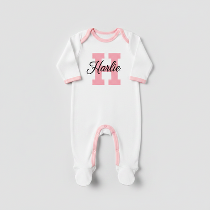 Personalised_envelope_babygro in pink