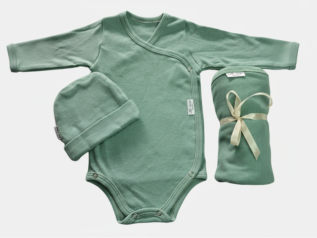 Sage long sleeved crossover onesie