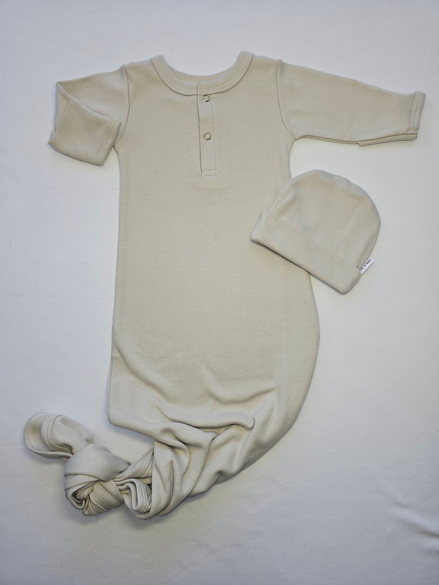 Stone Knotted Sleep Onesie and Beanie Set