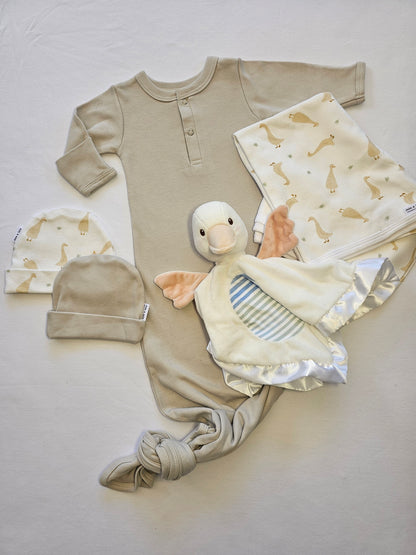 Personalised Knotted Sleep Onesie and Beanie Set