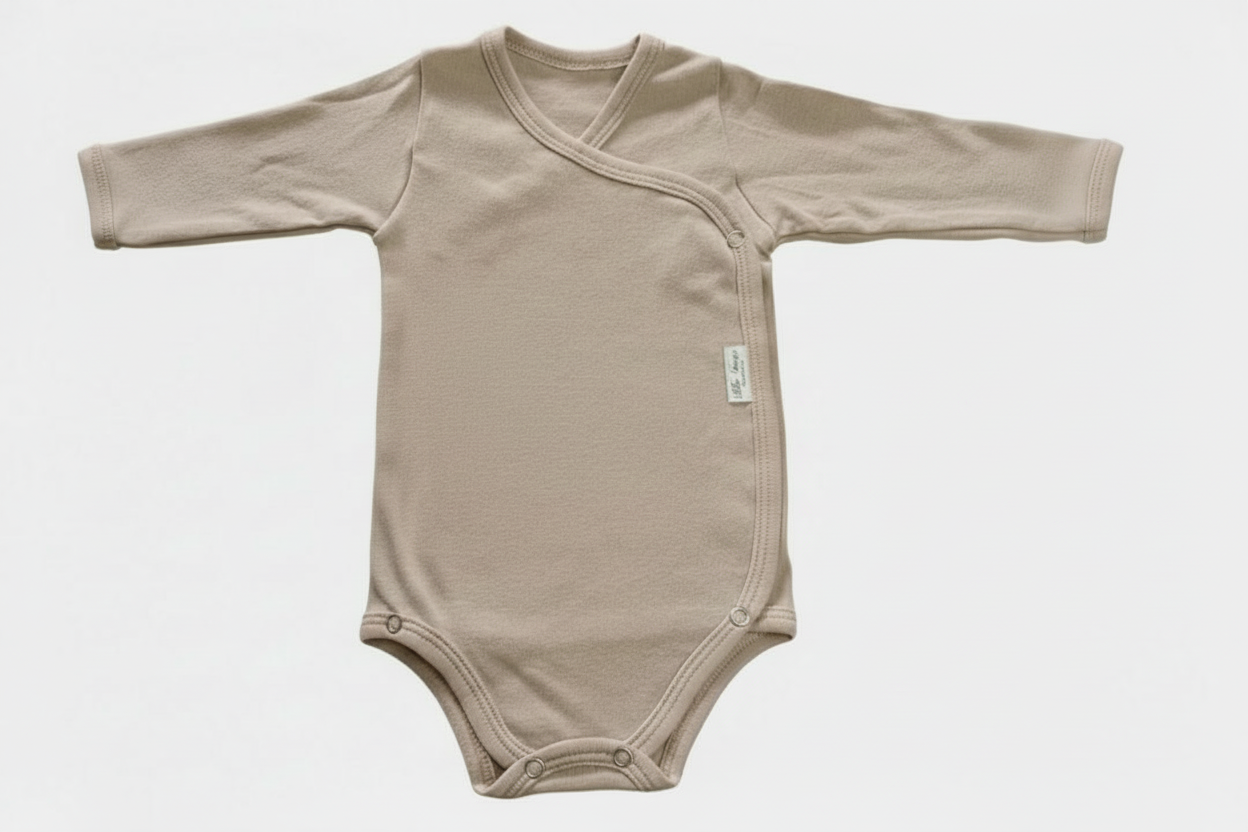 Stone long sleeved Crossover onesie