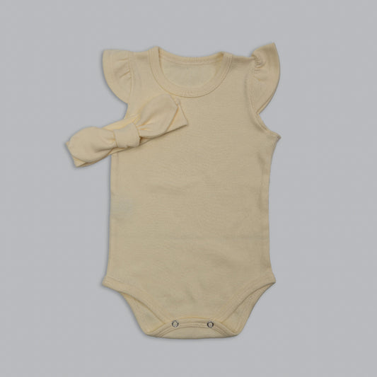 Summer frilled onesie and headband - 100% cotton - Proudly south African