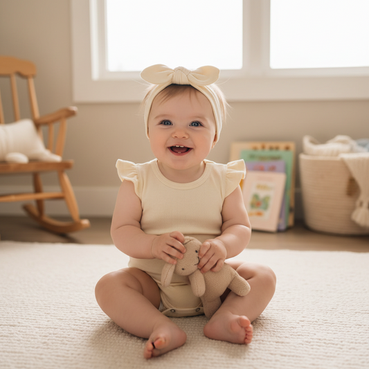 Sleeveless Frilled Onesie and Headband Set
