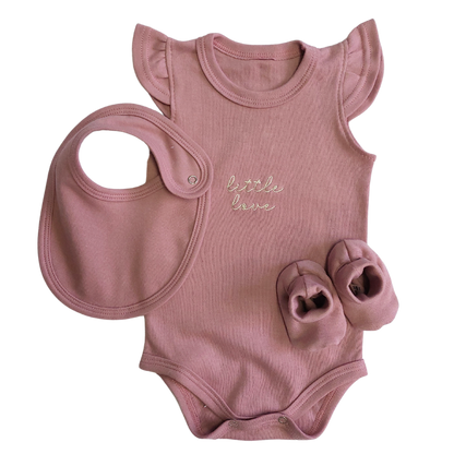 Embroidered Sleeveless Frill Onesie Set
