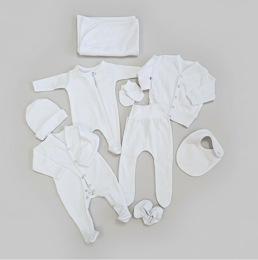 Bundle of baby basic clothing in whiter