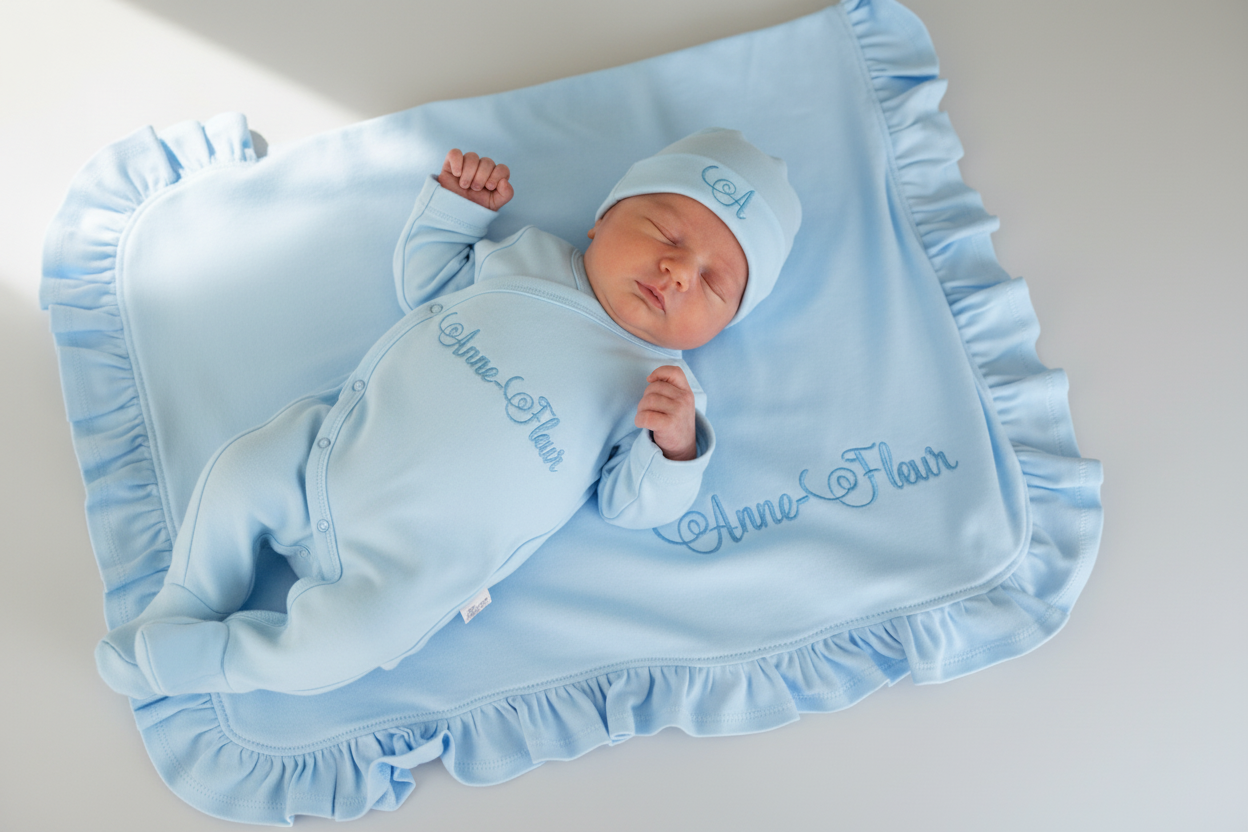 Personanlised  Embroidered coming home set 