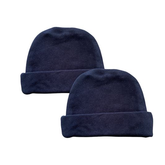 2 Pack Double-Layered 100% Cotton Blank Baby Beanie