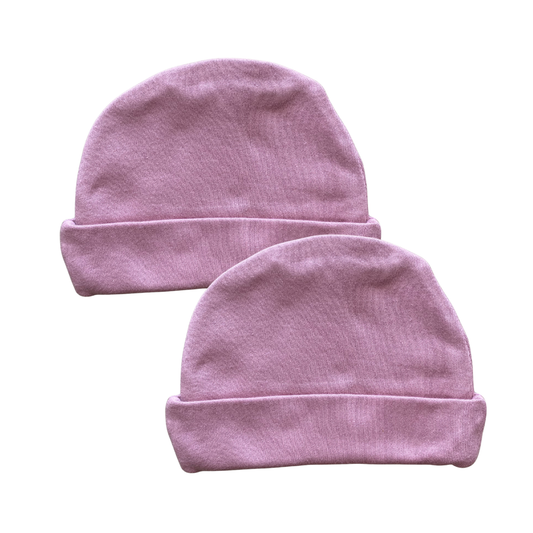 2 Pack Double-Layered 100% Cotton Blank Baby Beanie