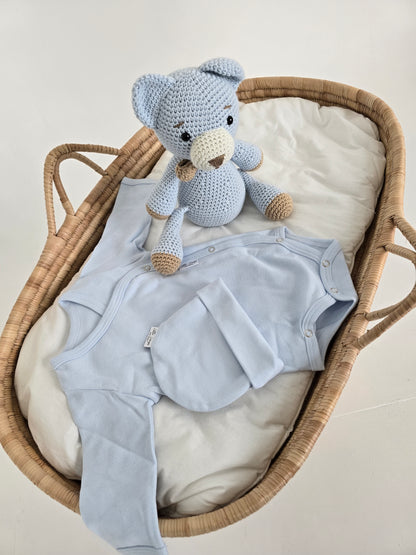 Baby Blue crochet teddy