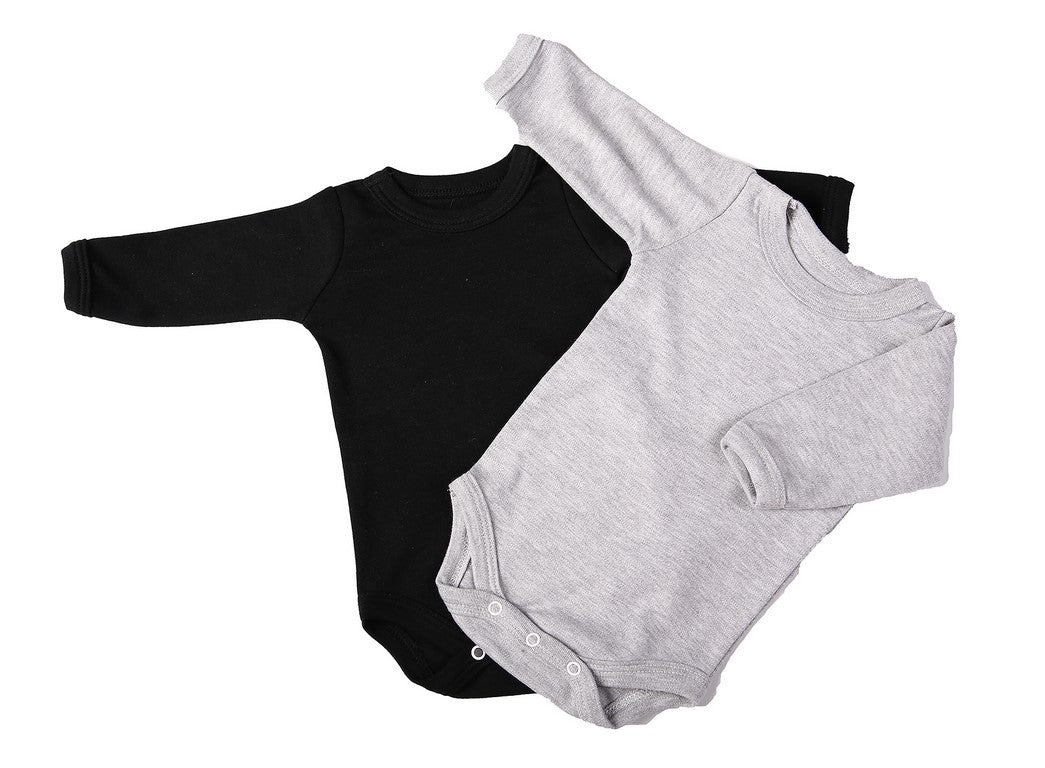 Bulk 6 pack Blank Long-Sleeved Crew Neck Onesies 100% Cotton - Little Lumps
