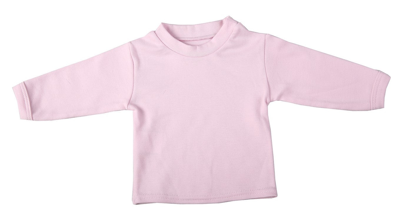 Blank 2 pack Baby Crew-Neck T-Shirts With Long Sleeves Mixed Colours - Little Lumps