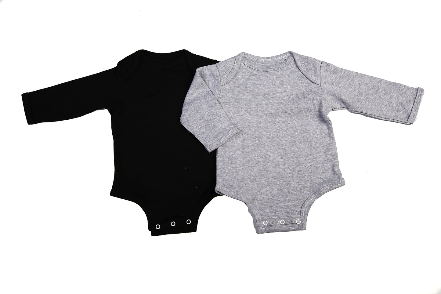 2-Pack Blank Long-Sleeved Baby Onesies With Envelope Neckline - Little Lumps