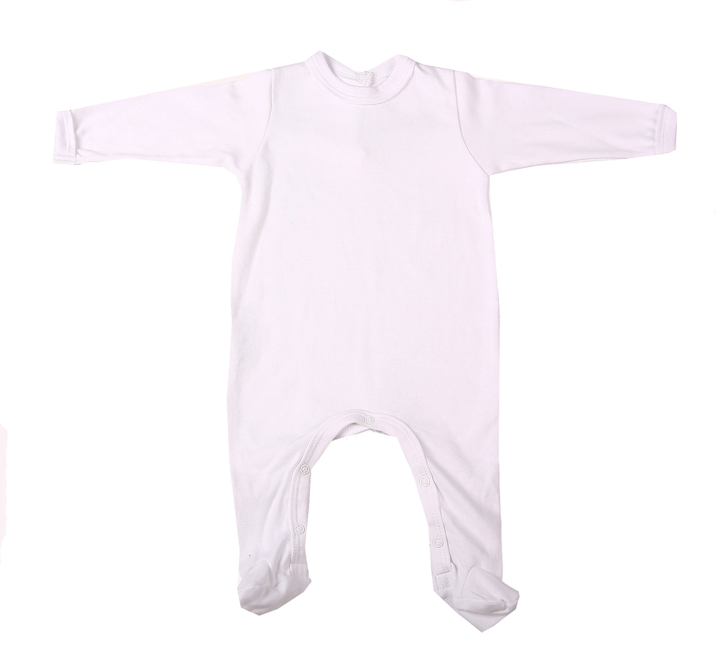 2-Pack Back-Fastening White Blank Babygros Made From 100% Cotton - Little Lumps