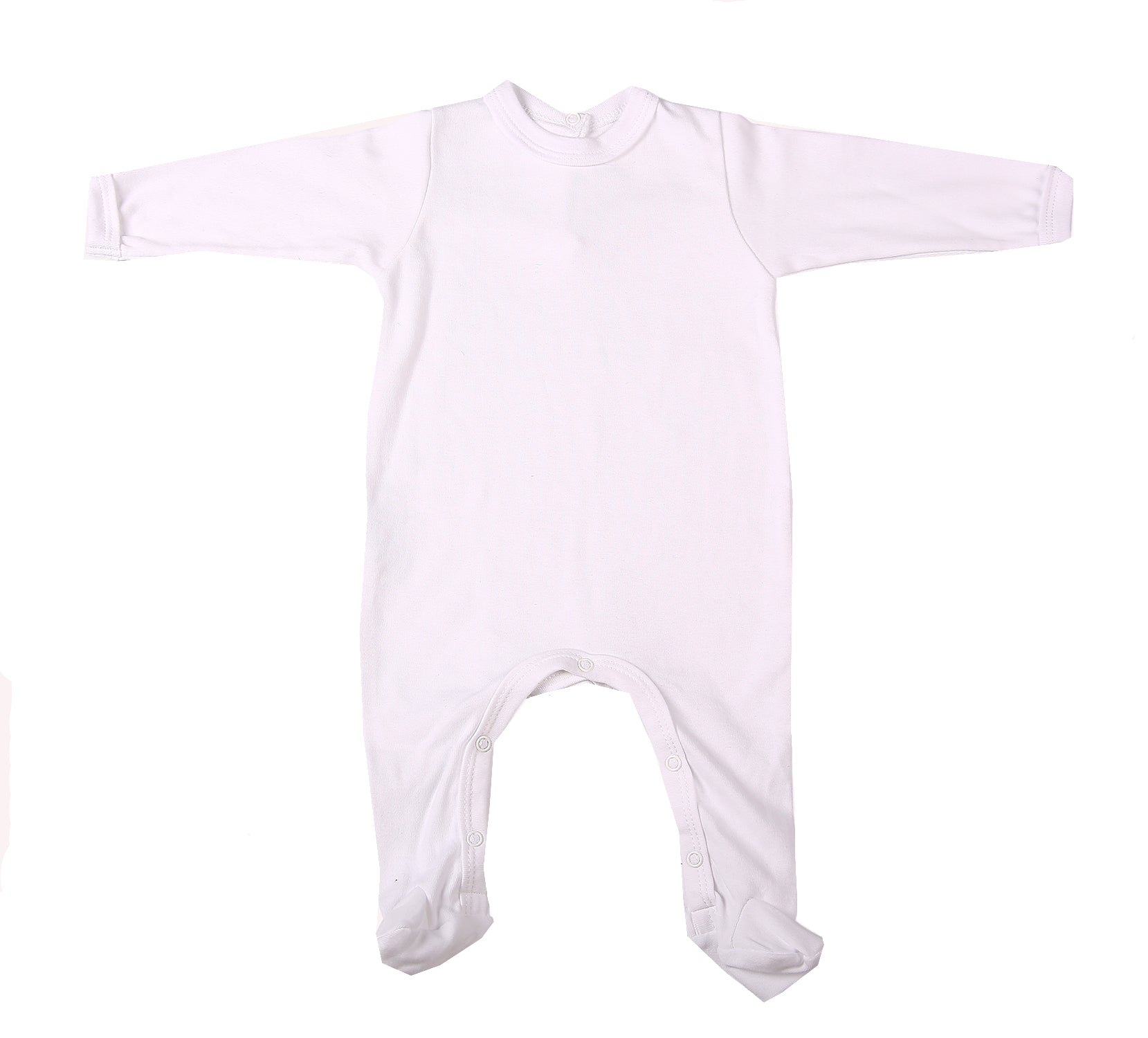 2-Pack Back-Fastening White Blank Babygros Made From 100% Cotton - Little Lumps