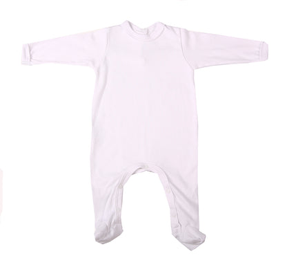 2-Pack Back-Fastening White Blank Babygros Made From 100% Cotton - Little Lumps