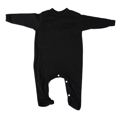 2-Pack Back-Fastening Black Blank Babygros Made From 100% Cotton - Little Lumps