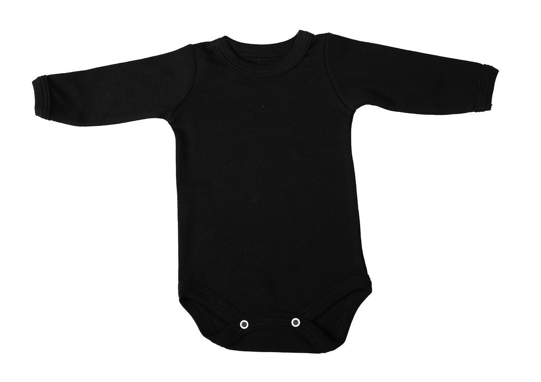 Black Crew Neck Onesie, long sleeve - Little Lumps