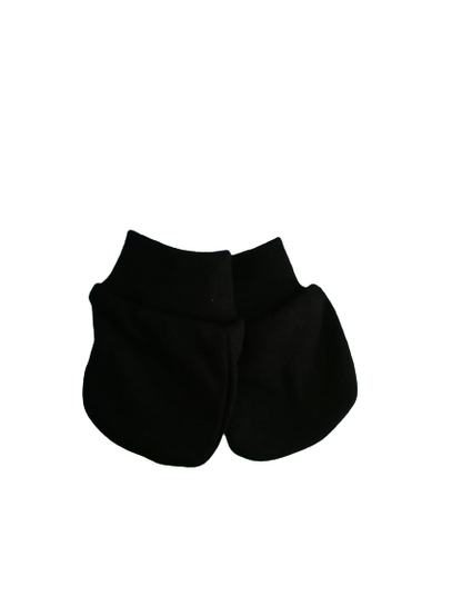 Baby Mittens - black in 100% cotton