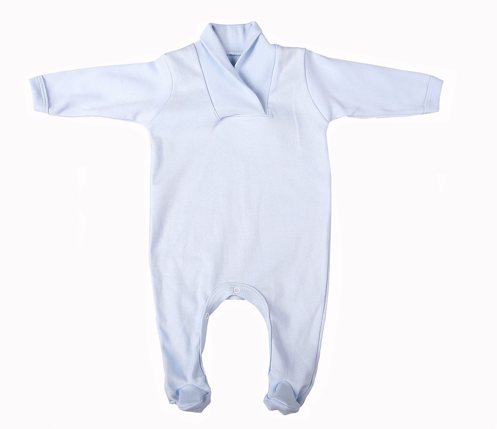 Blue Crossover Neck Babygro