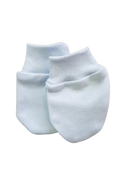 Baby Mittens - blue in 100% cotton