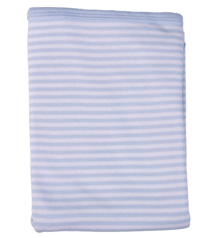 Blue and white stripe baby swaddle