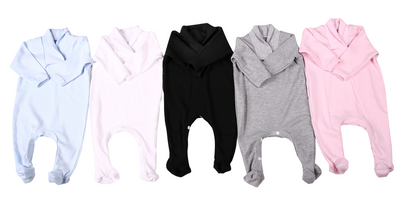 Blank Babygro With Crossover Collar - Little Lumps