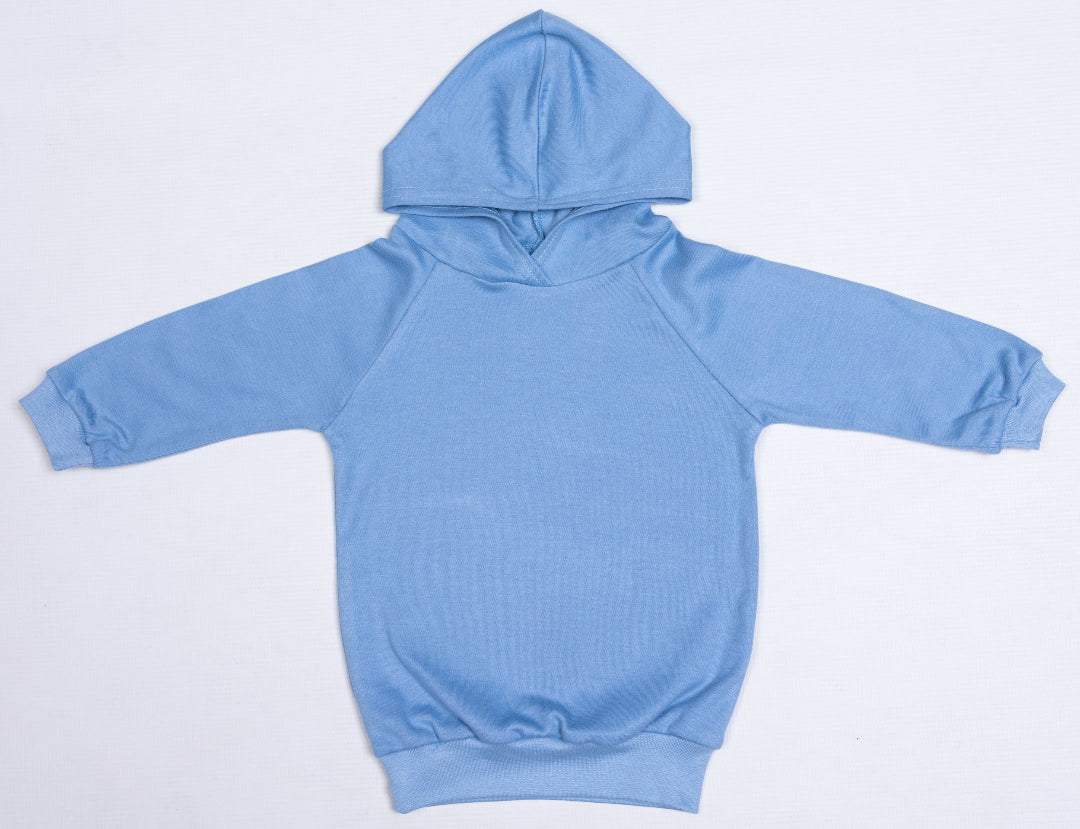 100% cotton Denim Blue Long Sleeved Baby Hoodie
